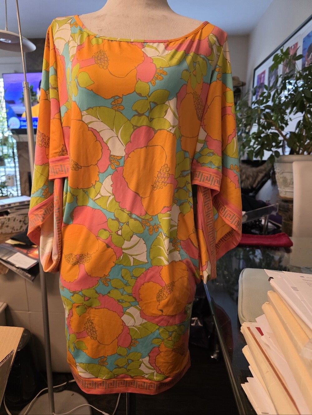 NWT Trina Turk Playa De Flor Swim Dress Tunic Cover up Size L - Picture 3 of 6